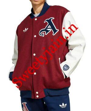 Arsenal Noble Maroon And White Letterman Varsity Jacket