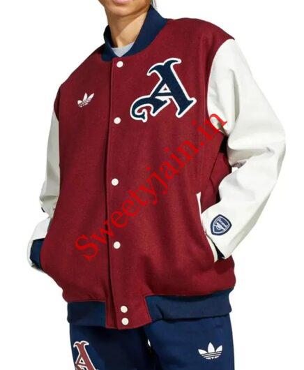 Arsenal Noble Maroon And White Letterman Varsity Jacket