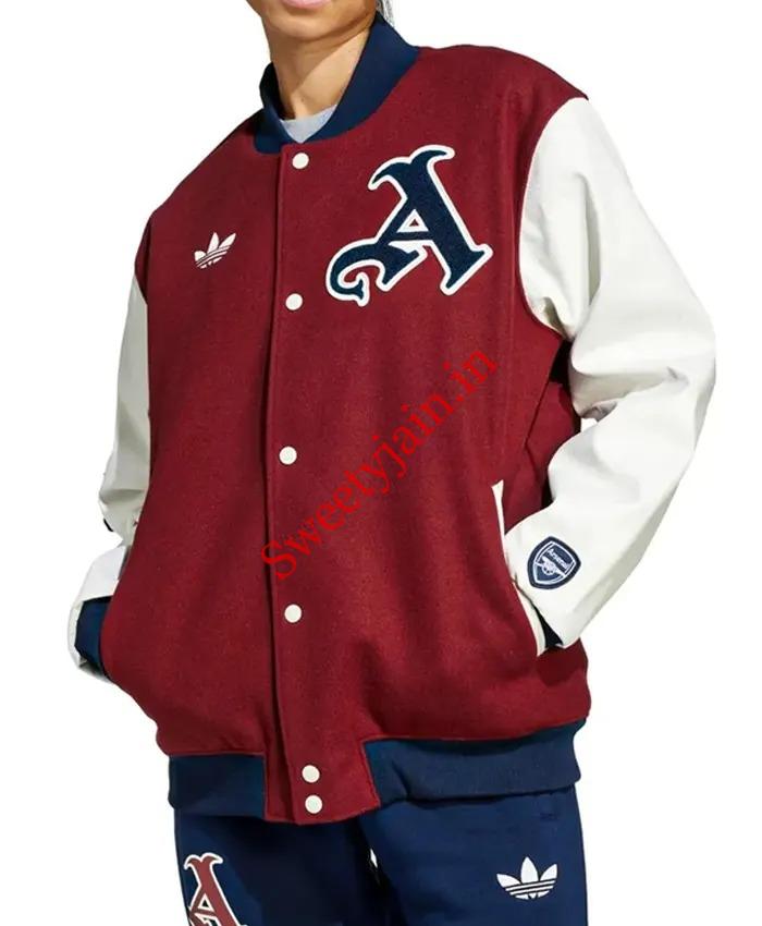 Arsenal Noble Maroon And White Letterman Varsity Jacket